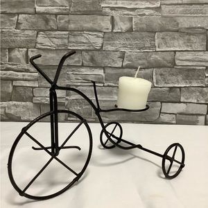 Handcrafted metal bike candle holder